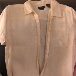 Linen Liz Claiborne short sleeve blouse
